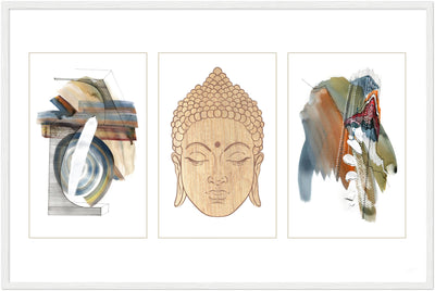 Abstract Yoga Art Series 1 Buddha - Wood Frame