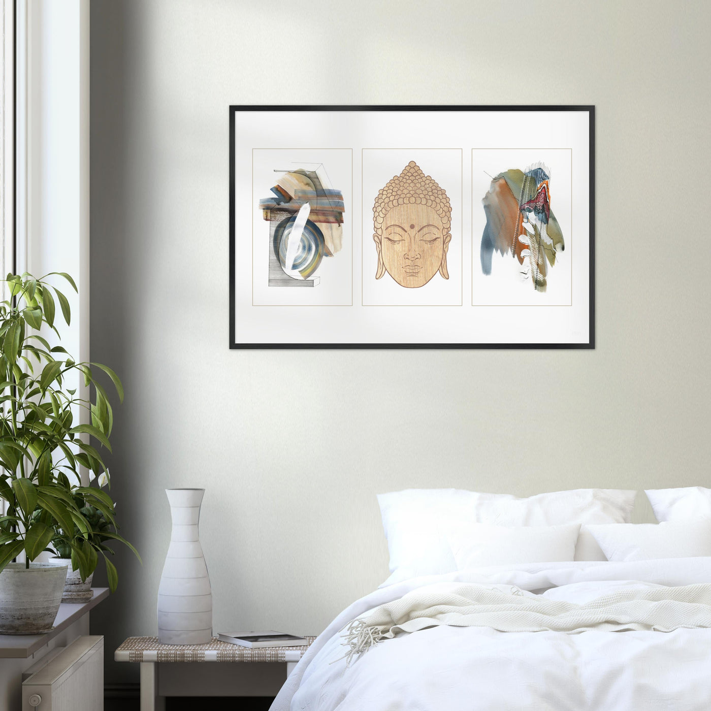 Abstract Yoga Art Series 1 Buddha - Wood Frame