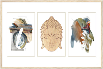 Abstract Yoga Art Series 1 Buddha - Wood Frame