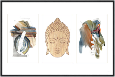 Abstract Yoga Art Series 1 Buddha - Wood Frame