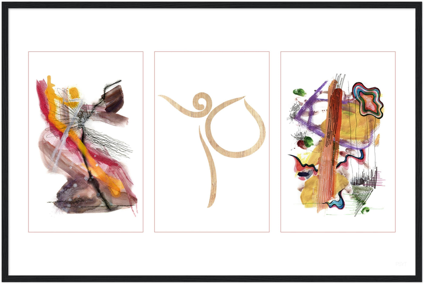 Abstract Yoga Art Series 1 Dance Pose - Wood Frame