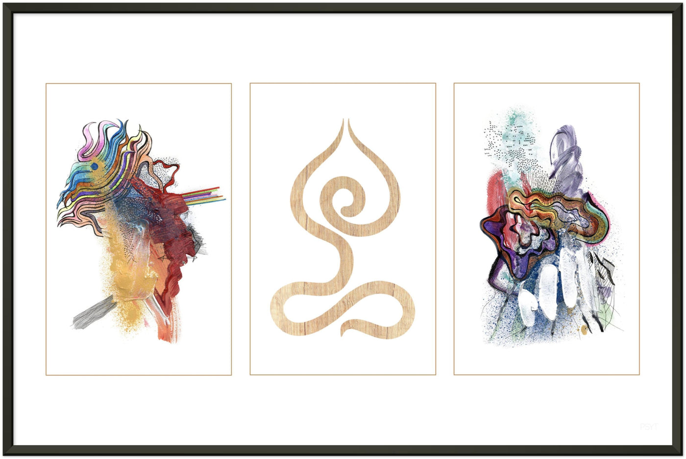 Abstract Yoga Art Series 1 Lotus Pose - Metal Frame