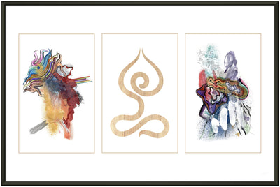 Abstract Yoga Art Series 1 Lotus Pose - Metal Frame