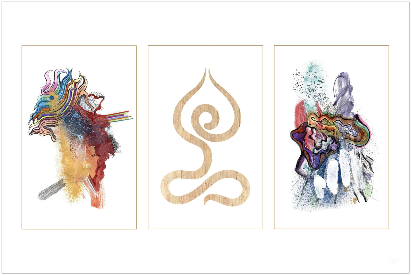 Abstract Yoga Art Series 1 Lotus Pose - Poster