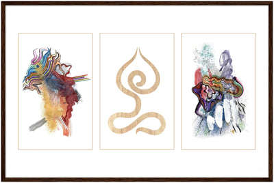 Abstract Yoga Art Series 1 Lotus Pose - Wood Frame