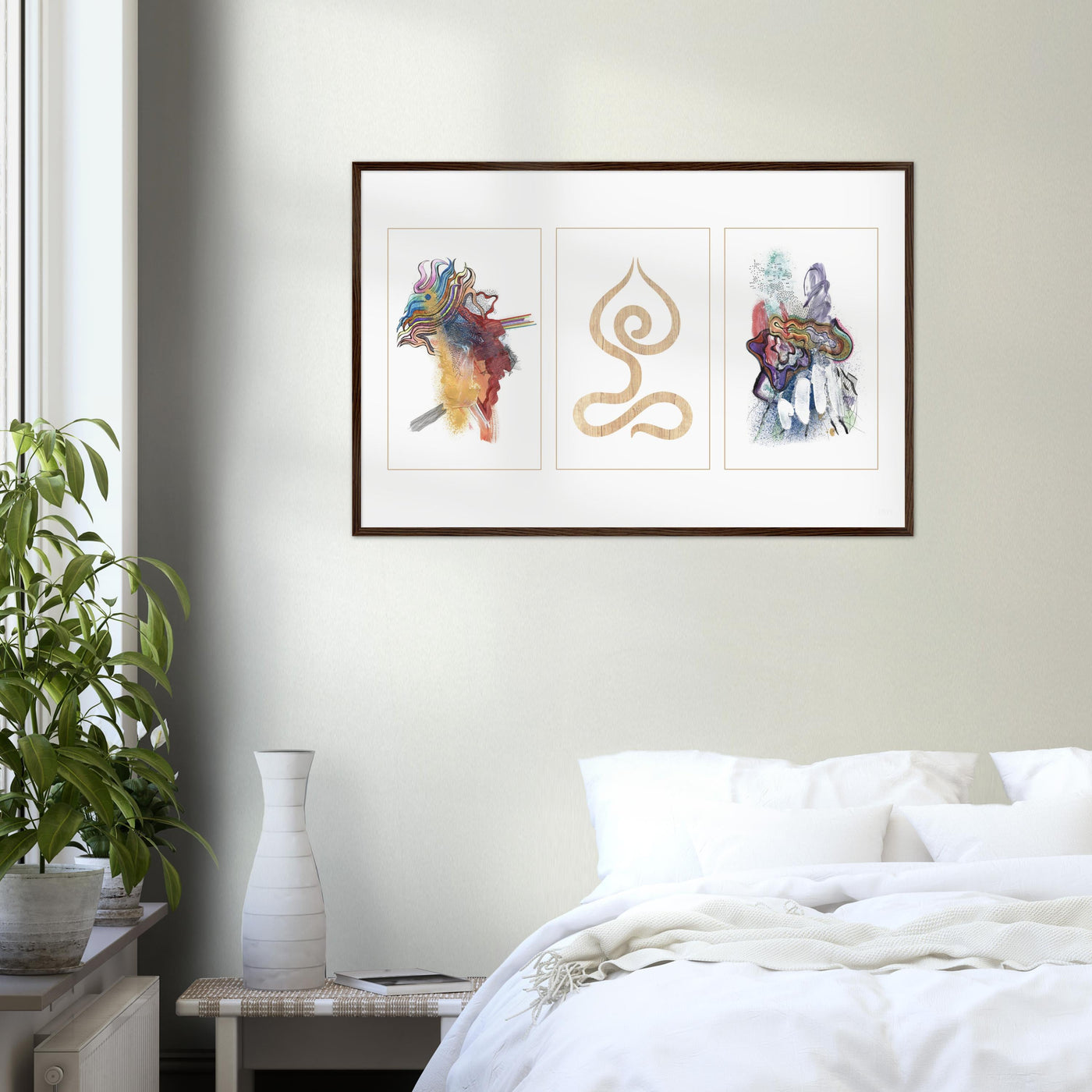 Abstract Yoga Art Series 1 Lotus Pose - Wood Frame