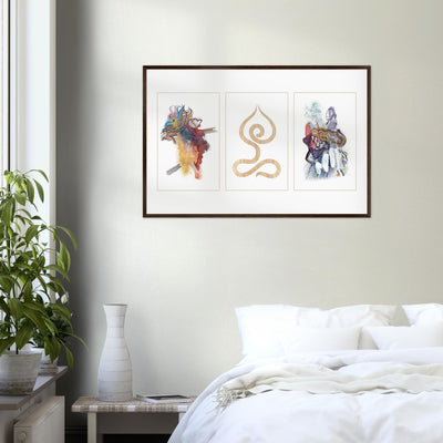 Abstract Yoga Art Series 1 Lotus Pose - Wood Frame