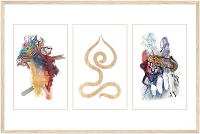 Abstract Yoga Art Series 1 Lotus Pose - Wood Frame