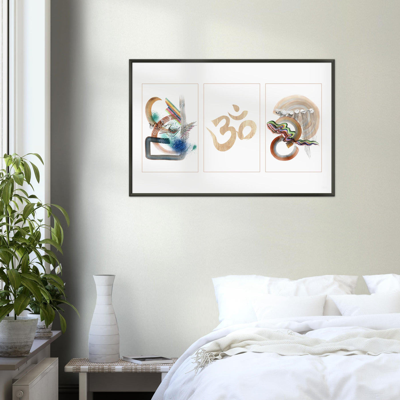 Abstract Yoga Art Series 1 Om - Metal Frame