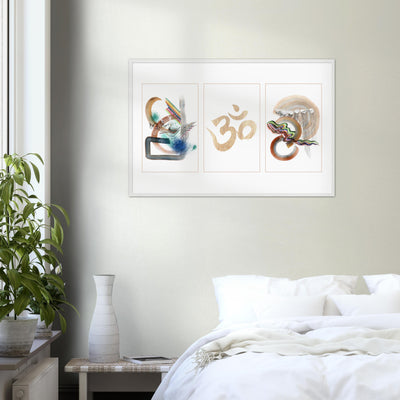 Abstract Yoga Art Series 1 Om - Wood Frame