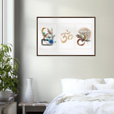 Abstract Yoga Art Series 1 Om - Wood Frame