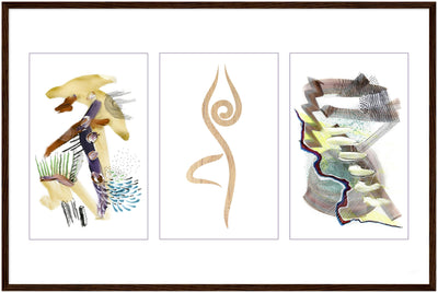 Abstract Yoga Art Series 1 Tree Pose - Wood Frame