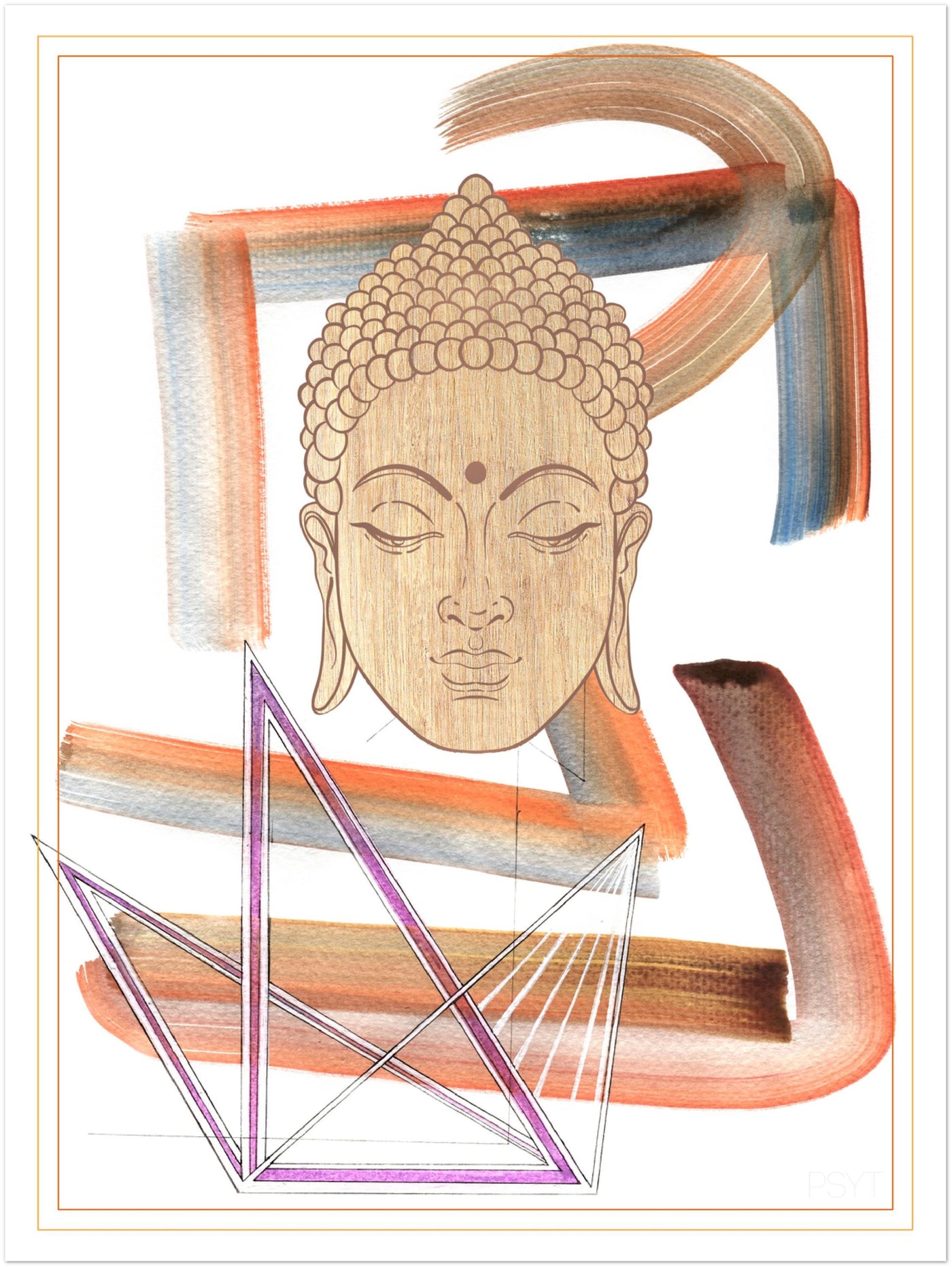 Abstract Yoga Art Series 2 Buddha - Poster