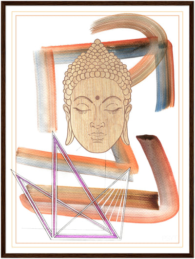 Abstract Yoga Art Series 2 Buddha - Wood Frame