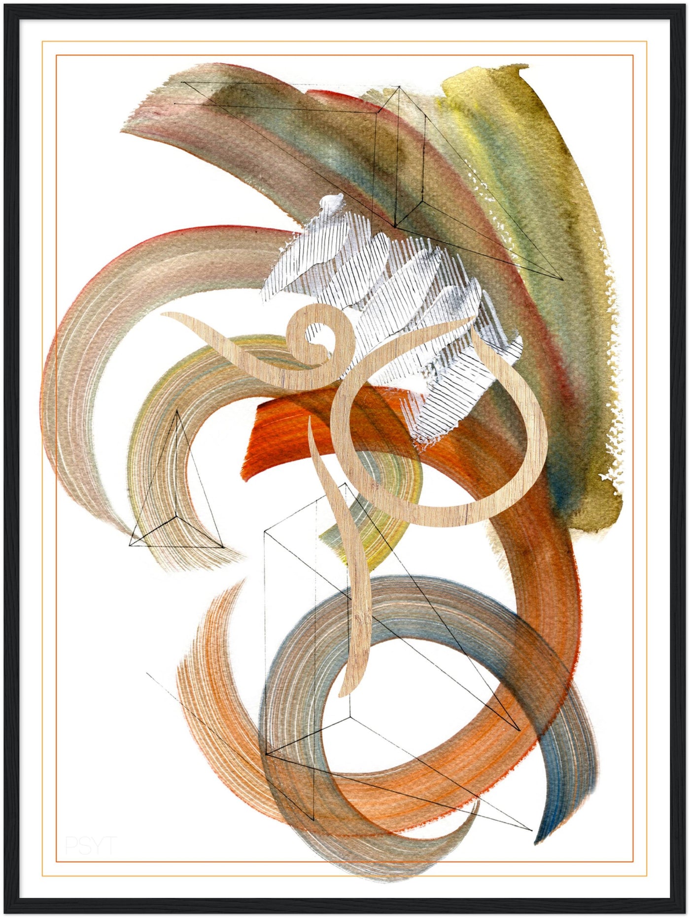 Abstract Yoga Art Series 2 Dance Pose - Wood Frame