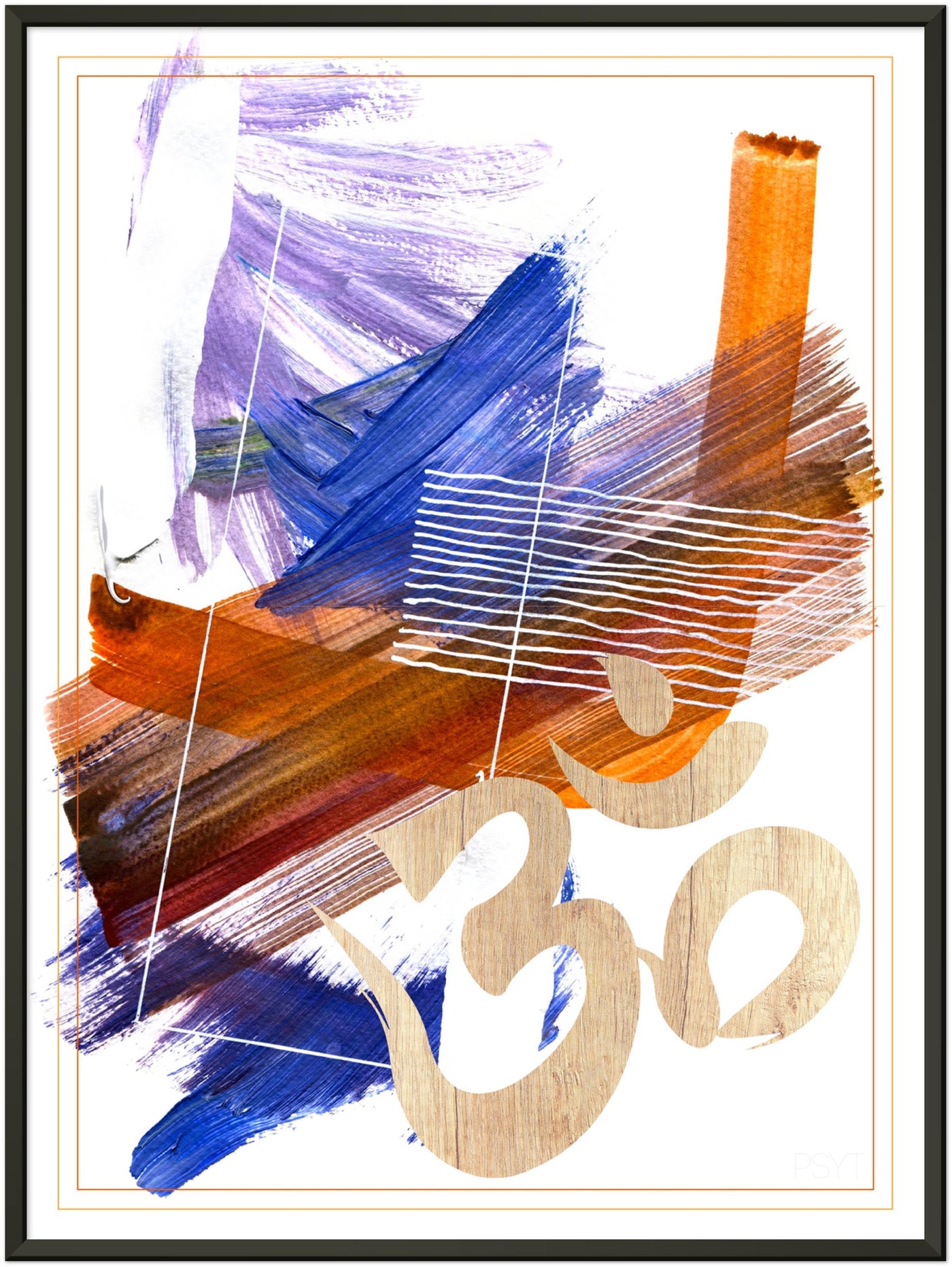 Abstract Yoga Art Series 2 Om - Metal Frame