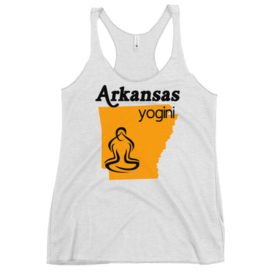 Arkansas Map Yogini White Tank Top