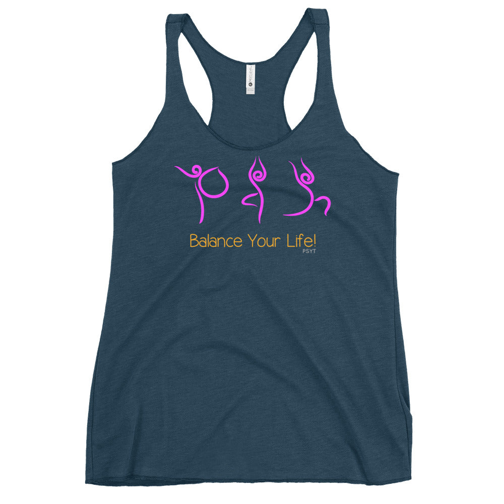 Balance Your Life Yoga Routine Racerback Tank Top