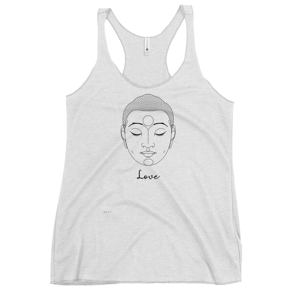 Buddha Face Love White Tank Top