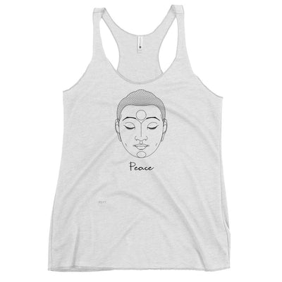 Buddha Face Peace White Tank Top