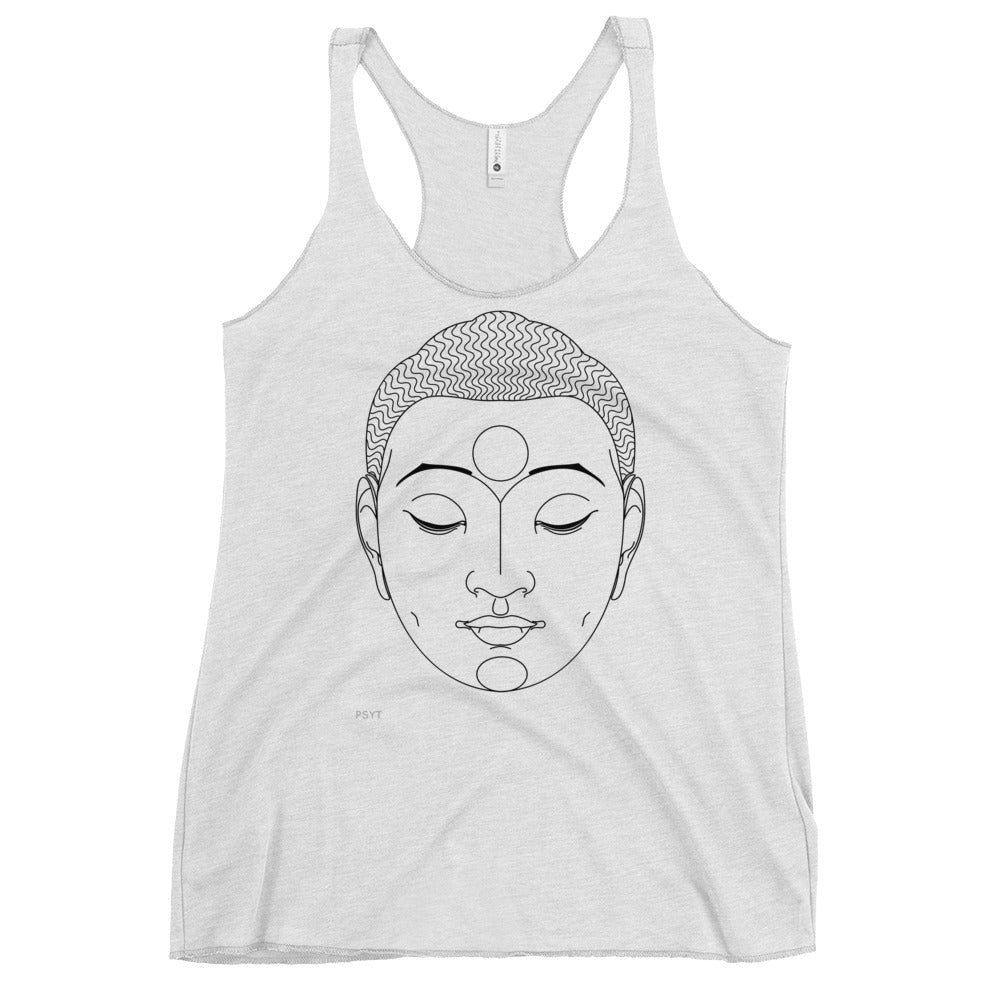 Buddha Face White Tank Top