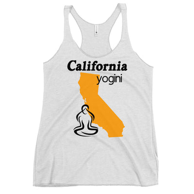 California Map Yogini White Tank Top