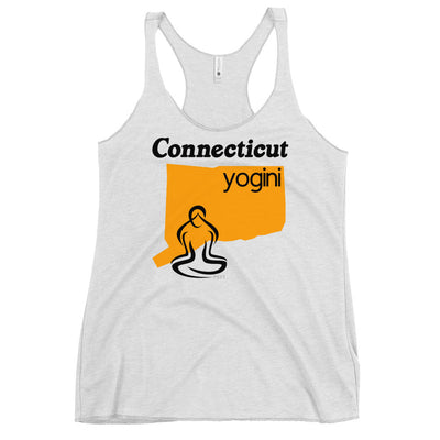 Connecticut Map Yogini White Tank Top