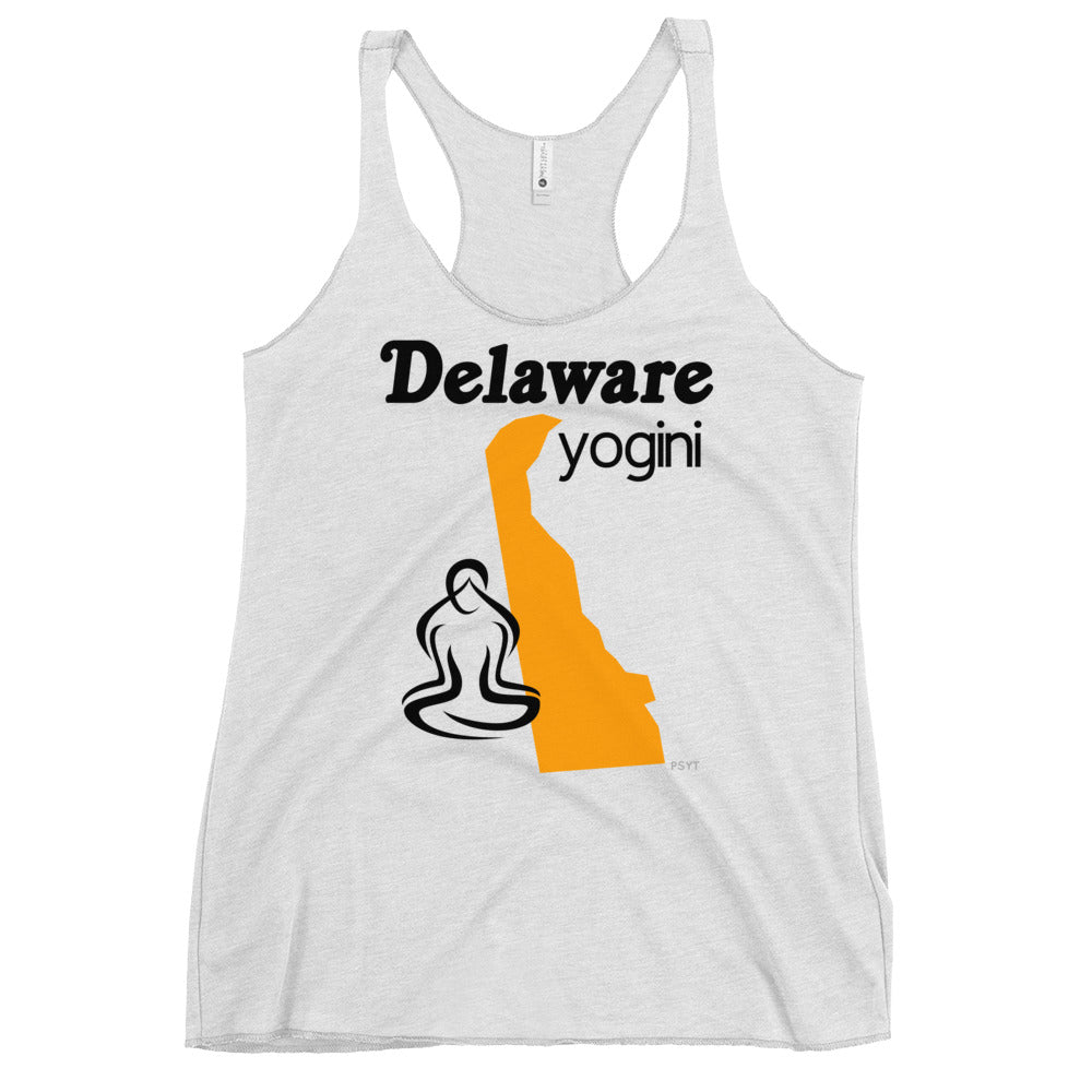 Delaware Map Yogini White Tank Top