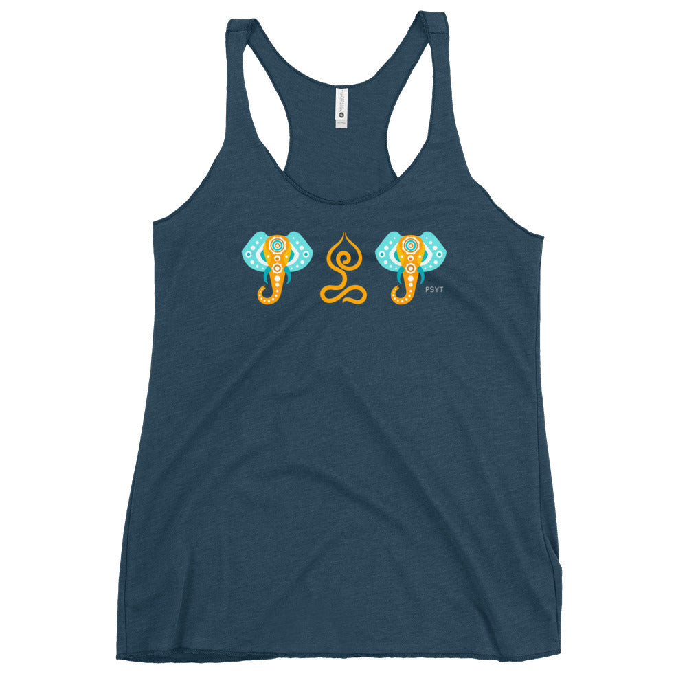 Elephants Lotus Pose Racerback Tank Top