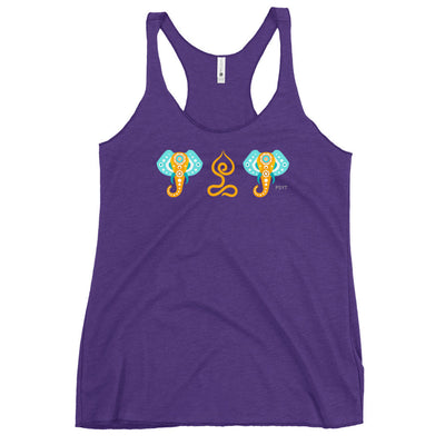 Elephants Lotus Pose Racerback Tank Top