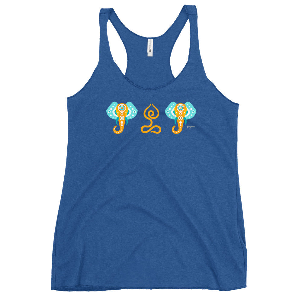 Elephants Lotus Pose Racerback Tank Top