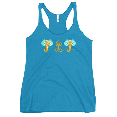 Elephants Lotus Pose Racerback Tank Top