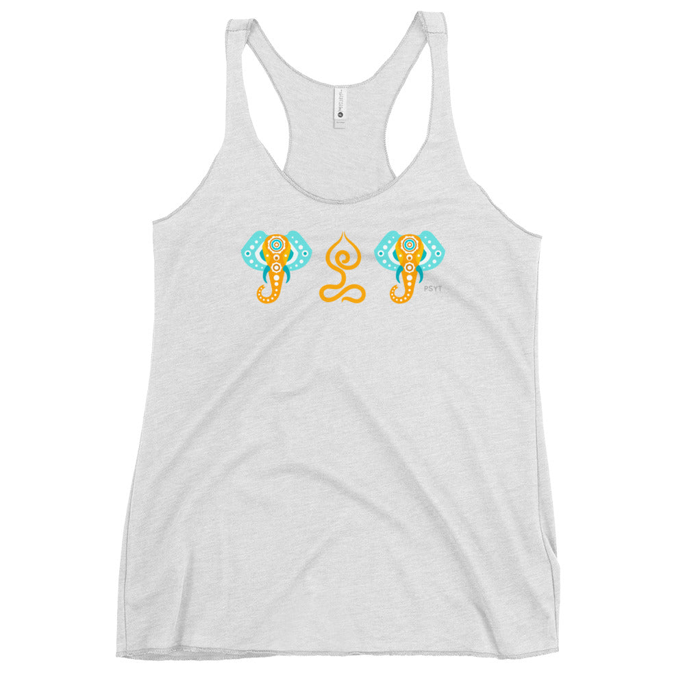 Elephants Lotus Pose Racerback Tank Top