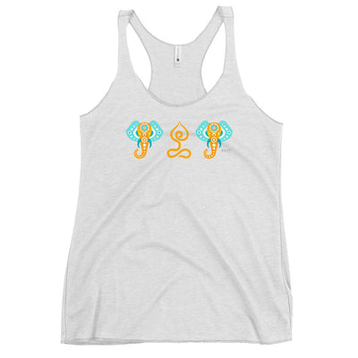 Elephants Lotus Pose Racerback Tank Top