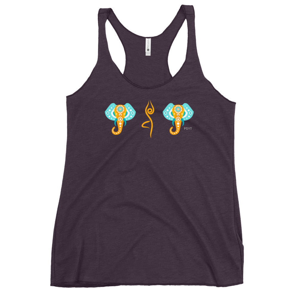 Elephants Tree Pose Racerback Tank Top