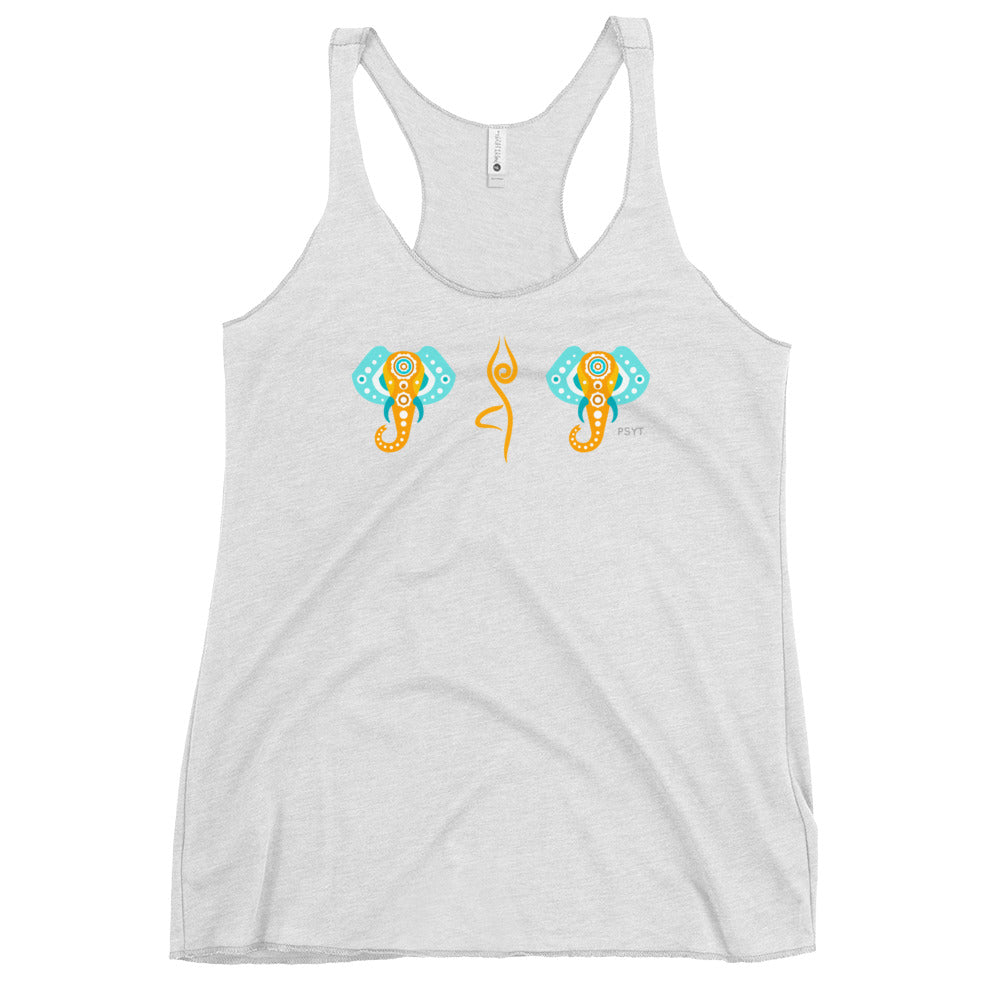 Elephants Tree Pose Racerback Tank Top