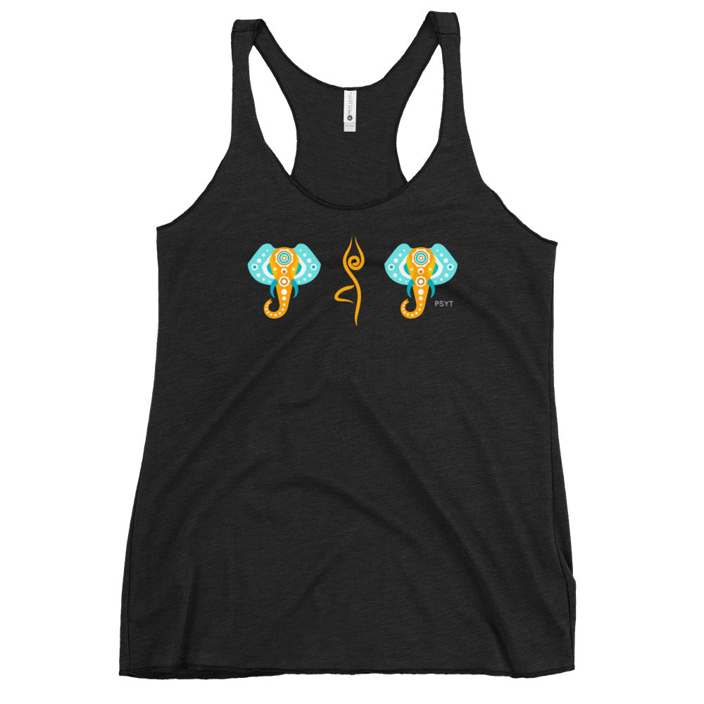 Elephants Tree Pose Racerback Tank Top