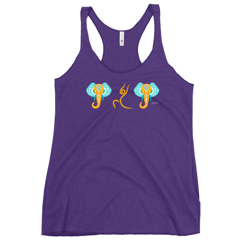 Elephants Warrior Pose Racerback Tank Top