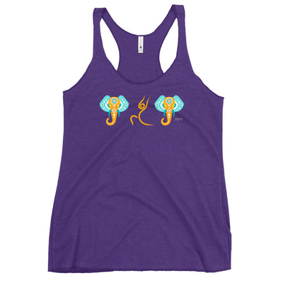 Elephants Warrior Pose Racerback Tank Top