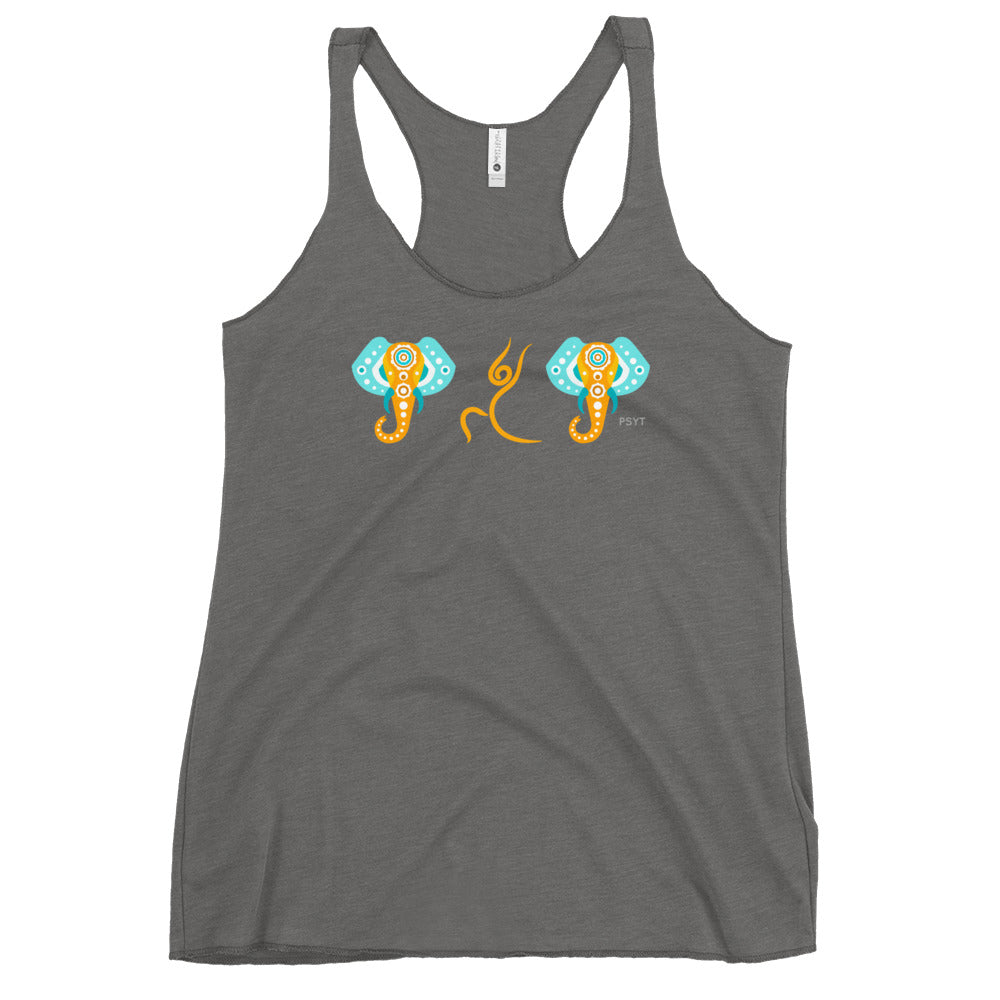 Elephants Warrior Pose Racerback Tank Top