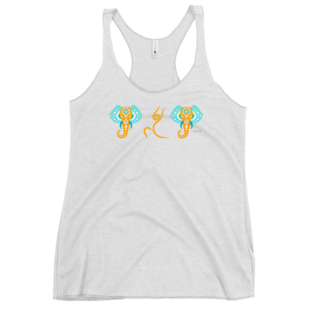 Elephants Warrior Pose Racerback Tank Top