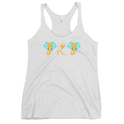 Elephants Warrior Pose Racerback Tank Top