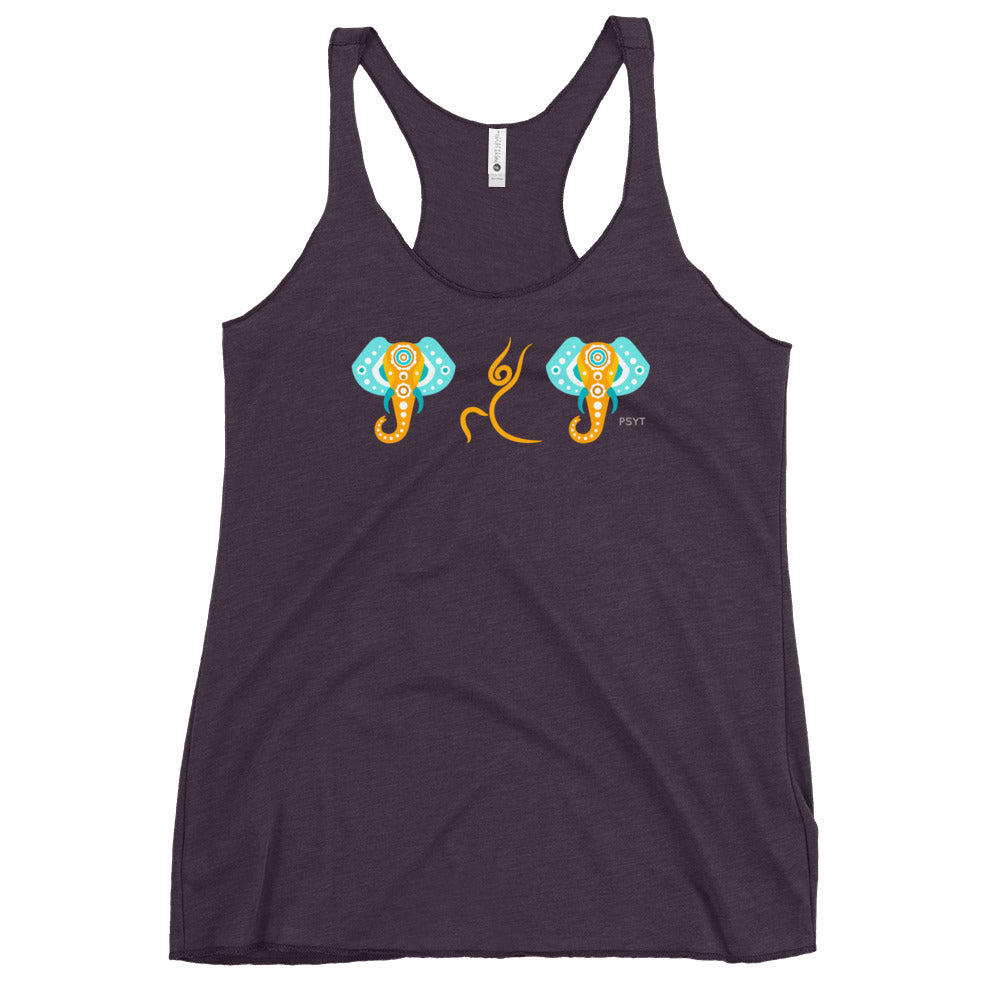 Elephants Warrior Pose Racerback Tank Top