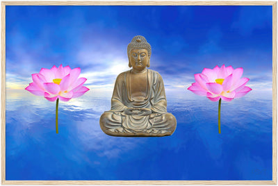 Endless Buddha Ocean Wood Frame