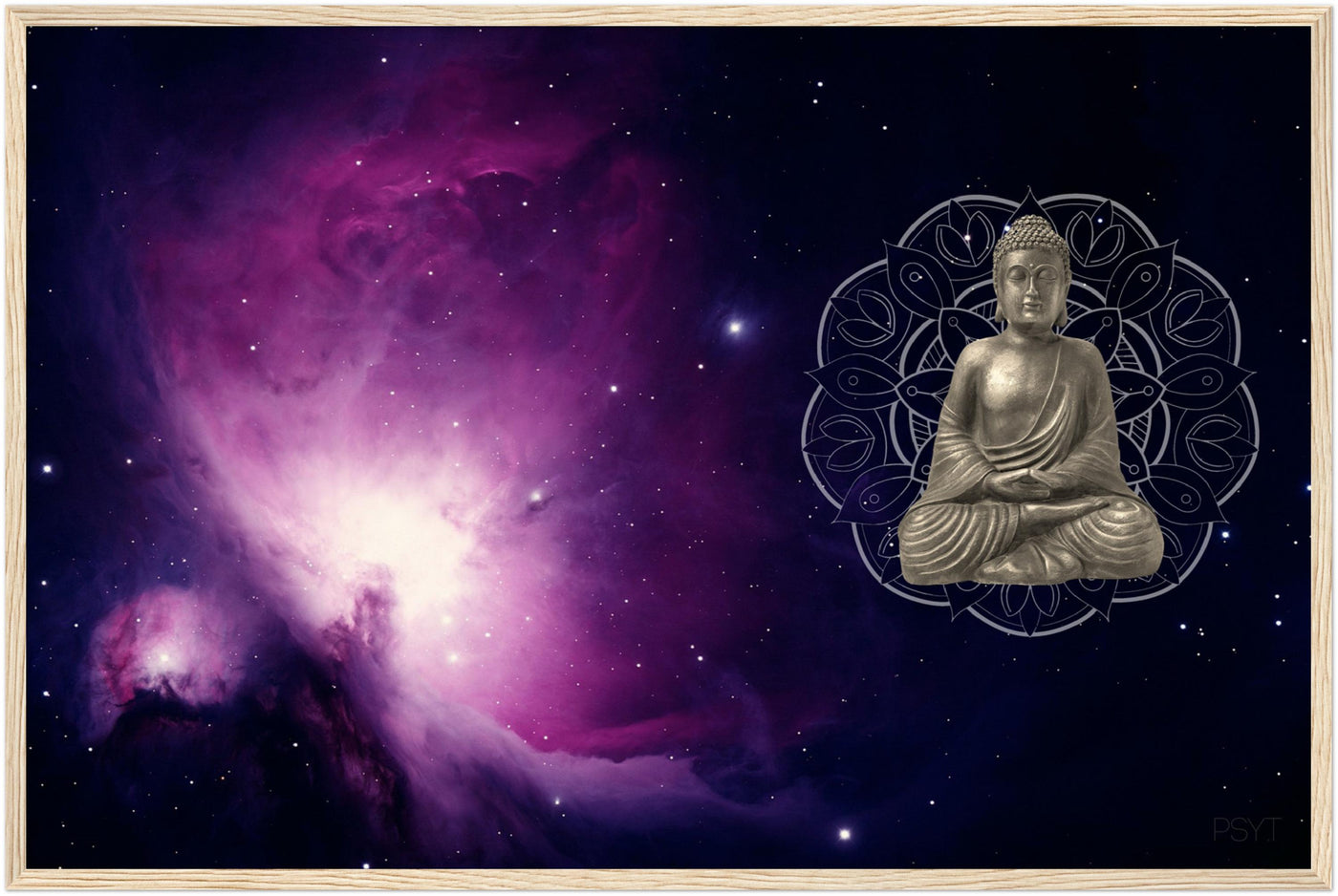 Endless Buddha Orion Nebula Wood Frame