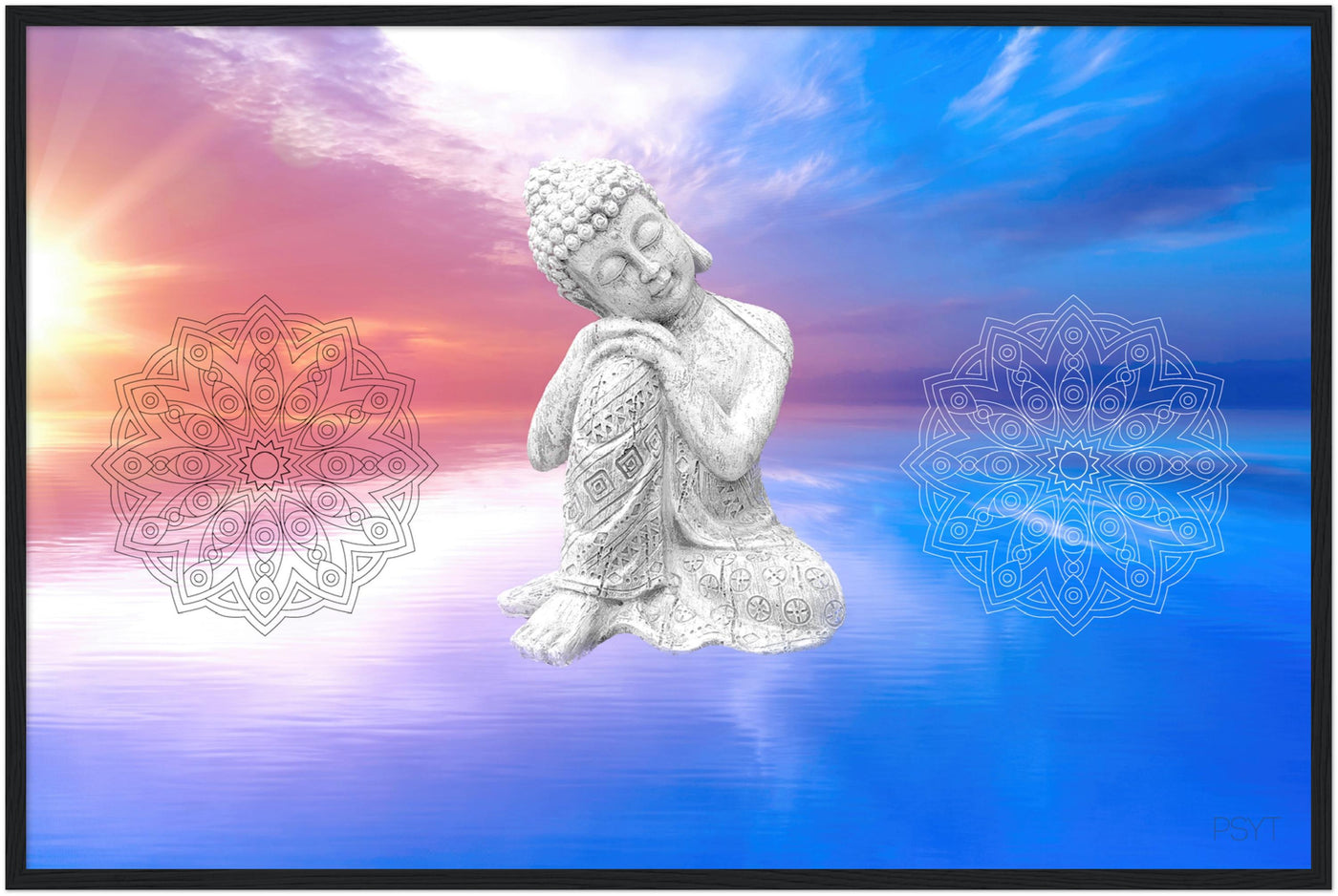 Endless Buddha Sunrise Wood Frame