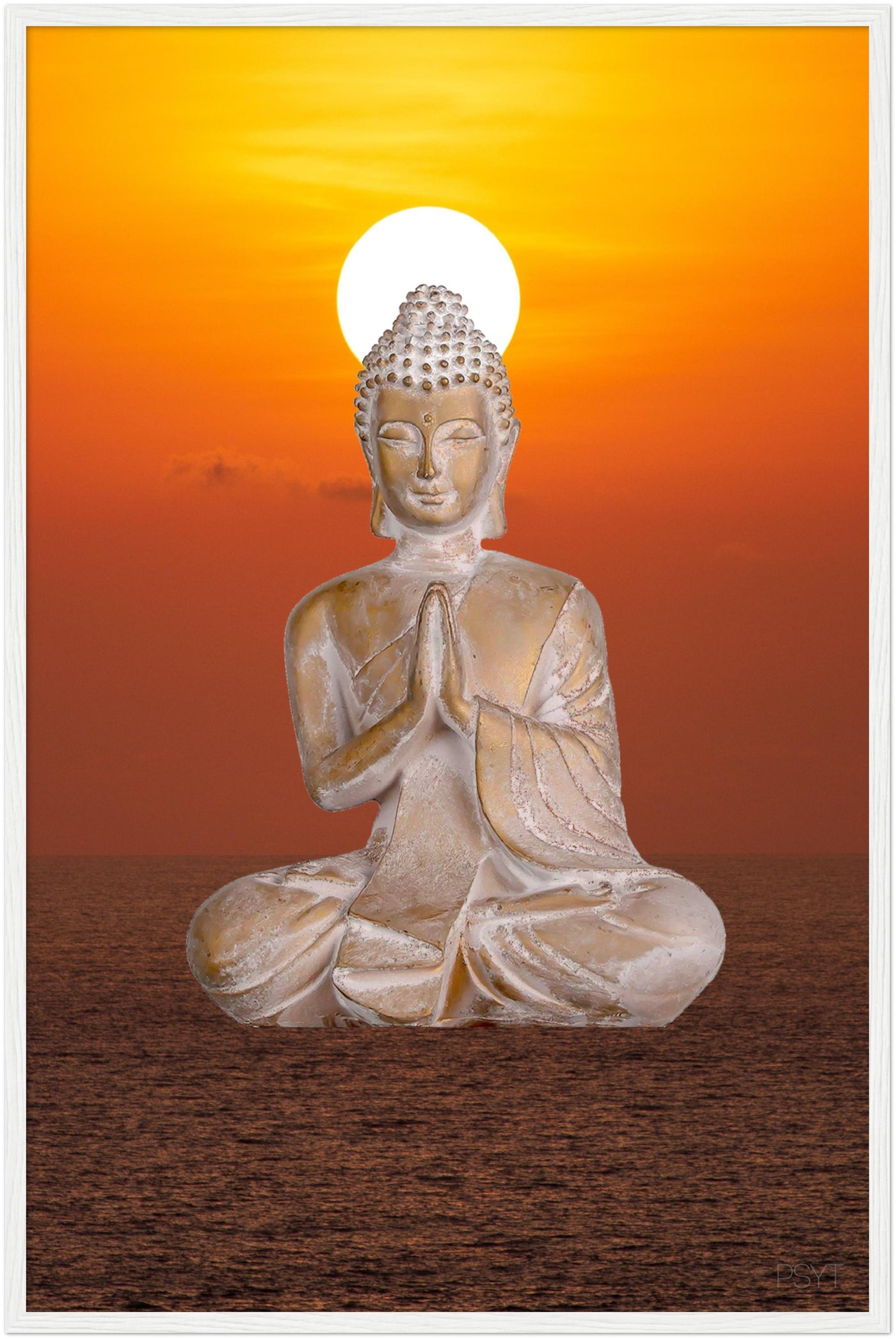 Endless Buddha Sunset Wood Frame