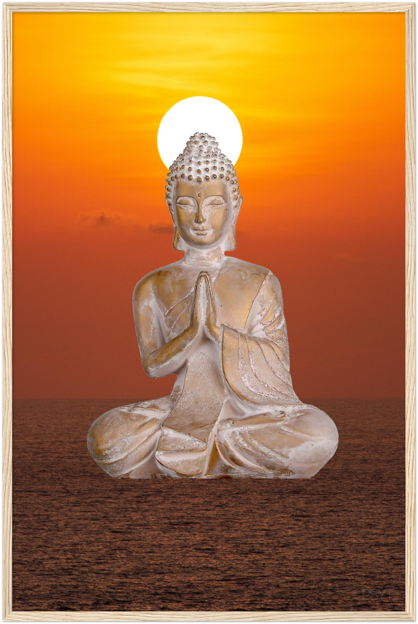 Endless Buddha Sunset Wood Frame