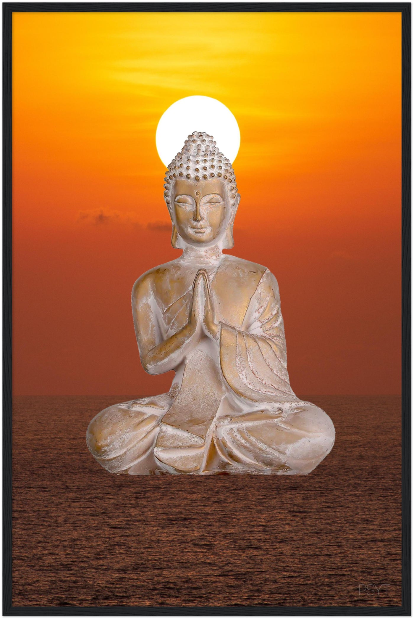 Endless Buddha Sunset Wood Frame