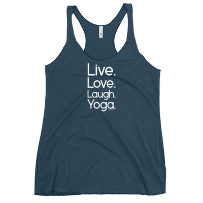 Fact: Live Love Laugh Yoga Dark Color Tank Top